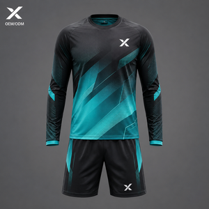 X Men Soccer Jersey Set Long Sleeve Crew Neck Sublimated Polyester Quick Dry <b>Athletic</b> Wear OEM/ODM - Product Image 1