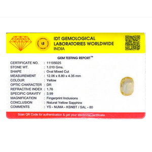 Loose 5.05 Carat Oval Cut Yellow Sapphire Gemstone for Fine Jewelry - Product Image 4