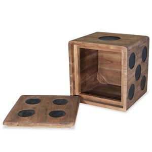 Petite boîte de rangement en bois naturel Mindi, bac de rangement cubique - Product Image 4