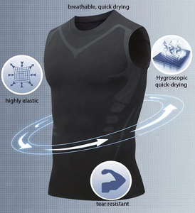 Camiseta de Compresión sin Mangas para Hombre, Spandex y Poliéster, Secado Rápido, Sin Costuras, Teñido Liso, Protección UV para Adultos - Product Image 5