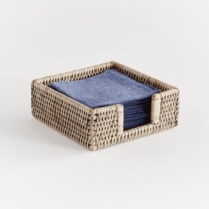 Napkin organizer baskets hand weaving rattan napkins holder dessert table decor organizers - Product Image 4
