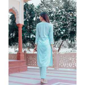 Conjunto de Traje Satinado Azul Aqua Talla XS - Product Image 2