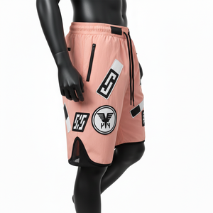 Shorts coupe-vent légers pour homme en polyester 110 GSM, tissu tissé à séchage rapide, empiècements en mesh, logo personnalisé, shorts pour homme à séchage rapide - Product Image 3