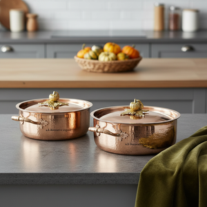 Juego de Cazuelas de Oro Rosa Hechas a Mano, Aptas para Alimentos, Ollas Metálicas Decorativas Martilladas para Buffet de Hotel y Bodas, Utensilios de Cocina Premium Decorativos - Product Image 2