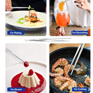 Pince de cuisine droite en acier inoxydable pour chef, idéale pour la présentation et le barbecue en extérieur - Product Image 5