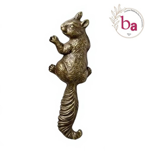 Vintage Cast Iron Squirrel Wall <b>Hook</b> Handmade Animal Design Self-Adhesive Installation Adjustable Eco-Friendly Waterproof - Product Image 1