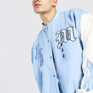 Wholesale High Street Style Men's Varsity <b>Jacket</b> Custom Logo Embossed Genuine <b>Leather</b> varsity <b>jacket</b> Men's <b>Jackets</b> - Product Image 2