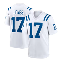 Ventes en gros de maillots de football américain de haute qualité et bon marché, broderie, Indianapolis 17 Daniel Jones, short de match d'équipe, 100% polyester
