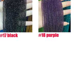 Perles rondes micro-facettées de 2 mm = Perles d'espacement en cristal synthétique rondes pour la fabrication de bijoux, 18 couleurs différentes au choix - Product Image 5