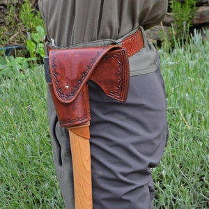 Protector de Cuchilla de Hacha de Cuero, Funda Protectora para Cuchillas, Accesorio para Herramientas de Exterior, Protector de Borde de Hacha Duradero - Product Image 5