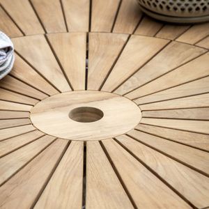 The Modern Oval <b>Dining</b> <b>Table</b> 240 Solid Teak Wood Non-<b>Foldable</b> with Lazy Susan Well Sanded Finish Outdoor Use - Product Image 2
