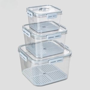 Lot de 3 boîtes alimentaires carrées Hokori, sans BPA, hermétiques, en plastique, avec couvercles - Product Image 1