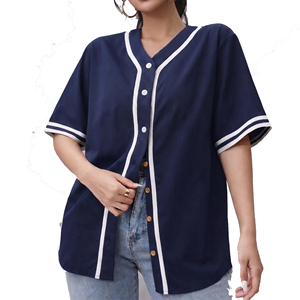Ladies Button <b>Down</b> Baseball Jerseys Women’s Oversized Baseball Jersey Women's Top Baseball Jersey V-Neck Baseball Shirts - Product Image 1