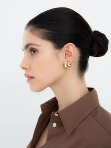 Paire de boucles d'oreilles créoles Huggie en or massif 14K, bombées, courbées, simples, élégantes, lisses, unies, petites et massives, style Sleeper Loop, vente en gros - Product Image 4