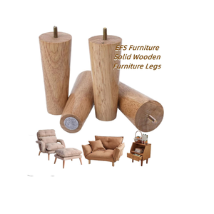 Solid Wood Round Furniture Legs Replacement Sofa Cabinet Dresser Legs Natural Finish Heavy Duty Wooden Feet Wood Round Sofa Legs - Product Image 3