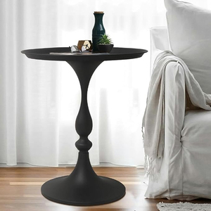 Multifunctional <b>Round</b> Metal <b>Side</b> <b>Table</b> <b>Black</b> Powder Coated Ideal for Living Room Bedroom and Office <b>Side</b> <b>Tables</b> - Product Image 5