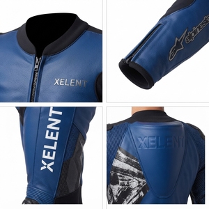 ชุดแข่งรถมอเตอร์ไซค์หนังวัว Monaco รุ่น Xelent Asphalt Kinetic 1.3 มม. สำหรับผู้ชาย ระดับ CE 2 ชุดแข่งรถแบบกำหนดเอง OEM - Product Image 4
