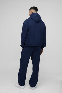 Wholesale Men's Pullover Hoodies Tracksuit Cotton Fleece Straight Leg Sweatpants Winter Casual Wear Custom Logo ODM Supplier - Product Image 2