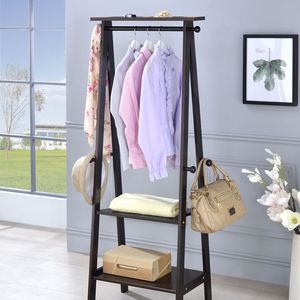 Perchero de Pared de Madera Color Espresso Oscuro de 59 Pulgadas de Alto con Ganchos para Ropa, Elegante y con Estilo - Product Image 3
