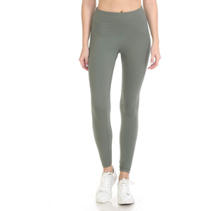Leggings pour femmes à taille mi-haute en coton élasthanne, séchage rapide, respirants, écologiques, décontractés, longueur intégrale, vêtements de sport - Product Image 1