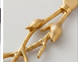 Gold Plated <b>Cheese</b> <b>Knife</b> <b>Set</b> With Floral Branch Handles Metal <b>Cheese</b> Tools For Serving Events Use Wedding And Dining Decor - Product Image 2