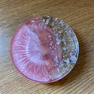 Pink Glitter Resin <b>Round</b> Coaster Modern <b>Table</b> <b>Mat</b> Drink Cup Pad Decor for Home Cafe Free Sample Resin Tea Cup coaster Safe Set - Product Image 2