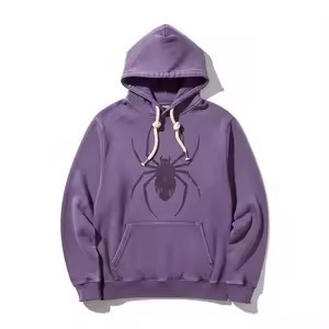 Spider <b>Man</b> Emblem Embroidered 100% Cotton Spring <b>Hoodie</b> 400+ GSM Regular Fit Letter Pattern Custom Logo Front <b>Lined</b> Unisex - Product Image 4