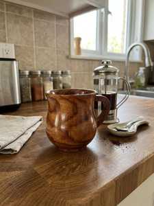 Wooden Latte Mug Artisan Crafted Drinking Cup Premium Wood Beverage Mug for Coffee Lovers and Cafes <b>Bar</b> <b>Tool</b> - Product Image 6