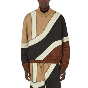 Venta al por mayor de chaquetas cortavientos con contraste de colores para los hombres personalizados Casual ropa deportiva al aire libre bloque de color chaqueta impermeable de talla grande - Product Image 1