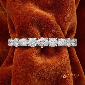 สร้อยข้อมือมอยซาไนต์สีเงินสำหรับผู้หญิง สร้อยข้อมือแบบโซ่และแบบเชื่อมต่อ แฟชั่นเครื่องประดับหรูหรา ของขวัญวันครบรอบสุดหรูหรา สำหรับผู้หญิง - Product Image 4