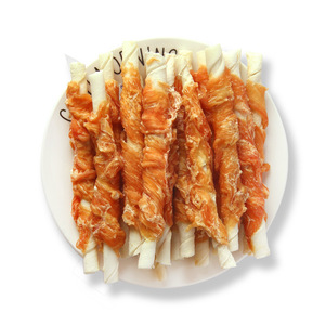 Precio de Fábrica: Palitos de Hueso de Pollo y Salmón Orgánicos Comestibles con Calcio para Limpieza Dental de Cachorros - Product Image 1