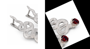 925 Silver Snake <b>Fine</b> <b>Stud</b> <b>Earrings</b> Textured Animal Ear Jewelry Garnet Stone Accent Gift - Product Image 3