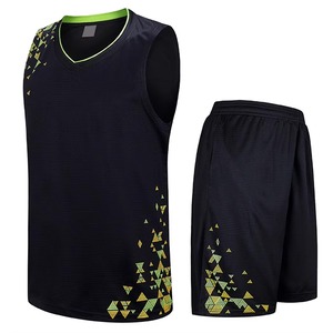 ชุดเสื้อบาสเก็ตบอลสีดำแบบยูนิเซ็กซ์ แขนกุด คอวี ผ้าโพลีเอสเตอร์ซับเหงื่อ กางเกงขาสั้นลายทางด้านข้าง ใส่ได้ทุกฤดู ทรงปกติ - Product Image 2
