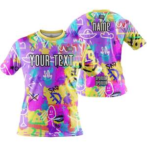 Camiseta Deportiva Personalizada Unisex con Estampado de Grafiti Urbano de Manga Corta para Esports y Running - Product Image 3