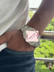 Reloj de Lujo para Hombre, Edición Limitada, Cuadrado, de Acero Inoxidable, 20 mm, con Diamantes Moissanite, Diseño de Trono, Escala con Números Romanos - Product Image 2