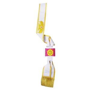 Ensemble de colliers blancs de 33e degré maçonniques personnalisés avec insigne de joaillerie, accessoires de cérémonie, base en velours, écologique et durable - Product Image 2