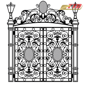 Puerta Doble de Hierro Forjado de Lujo con Detalles Ornamentales, Recubrimiento en Polvo, Color/Tamaño Personalizado para Villas, Mansiones y Propiedades Privadas - Product Image 3