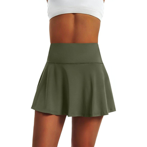 Women's Natural Waist Vintage Ruffles Pleated <b>Mini</b> Skirt Customized Color A-Line Sporty Woven Polyester Skirt Autumn Breathable - Product Image 1