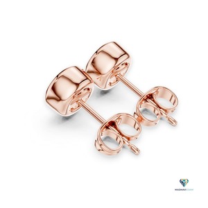 2.50 TCW Rose <b>Gold</b> Round Lab Grown Diamond Bezel Jewelry Set in 14K <b>Solid</b> <b>Gold</b> - <b>Pendant</b> and Earrings - Product Image 3