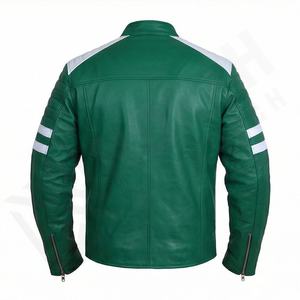 Veste de moto en cuir PU pour homme, couleur personnalisée, fermeture éclair, haute qualité, équipement de protection élégant. - Product Image 2