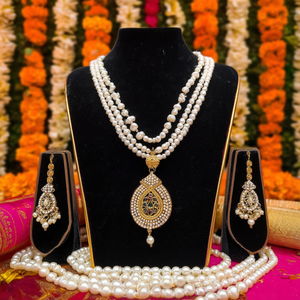 Ensemble de bijoux fins Heritage 10575577WH, collier de perles d'eau douce Pota Stone, plaqué or, pour les festivals, les mariages ou les cadeaux - Product Image 3