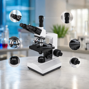 Microscope à champ foncé trinoculaire 1000X |   Condensateur Abbe à lumière LED pour scène mécanique |   Laboratoire médical biologique professionnel - Product Image 3