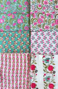 Tissu 100% coton imprimé à la main pour vêtements, vente en gros au mètre, prix d'usine, fournisseur - Product Image 5