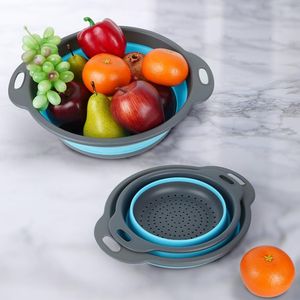 Juego de 3 coladores plegables de PP+TPE resistentes y gruesos, colador de cocina plegable que ahorra espacio con base antideslizante - Product Image 3