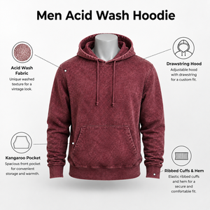 Sweat à capuche délavé pour homme avec variation de couleur distinctive, texture douce et silhouette décontractée, idéal pour une collection avant-gardiste. - Product Image 6
