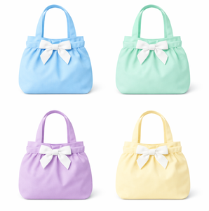 Wholesale Fashion <b>Canvas</b> Cotton Shopping <b>Tote</b> Bag with Bow Medium size baby Shopping <b>Canvas</b> <b>Tote</b> Bag with custom logo - Product Image 1