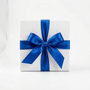 Manufacturer 25mm Blue Double Face Satin <b>Ribbon</b> Roll for Wedding Styling Floral Arrangements Gift Packing Hair Accessories Craft - Product Image 1