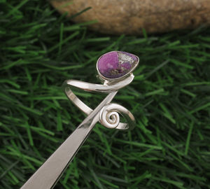 Anillo de Plata de Ley Pintado a Mano con Llama, Color Morado, Patina Única, Joyería de Plata de Ley para Hombres y Mujeres, Venta al por Mayor para Bodas - Product Image 2