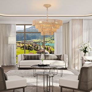 Modern 4-Layer Woven Wood-Iron Chandelier 20" Boho Style Pendant <b>Light</b> <b>Fixture</b> Model D0100XFP36V for Living & <b>Dining</b> <b>Rooms</b> - Product Image 4