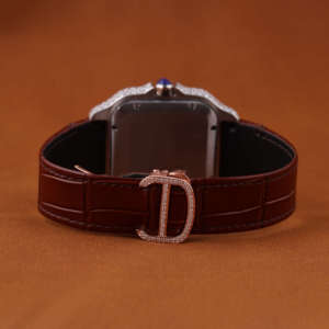 Nuevo Reloj Mecánico Analógico Premium con Cristal Cuadrado, Media Incrustación de Diamantes Moissanite, Estilo Hip Hop Lujoso de Alta Calidad - Product Image 3